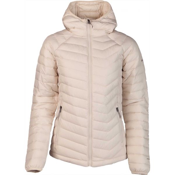 Columbia POWDER LITE HOODED JACKET béžová S - Dámská bunda Columbia