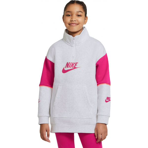 Nike NSW FLC CB HZ PO G  XL - Dívčí mikina Nike