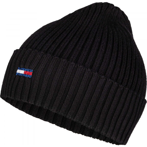 Tommy Hilfiger TJW ESS FLAG BEANIE  UNI - Dámská zimní čepice Tommy Hilfiger