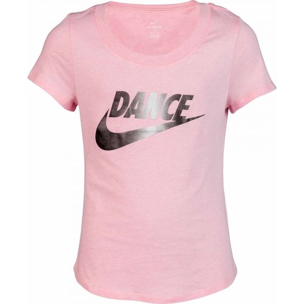 Nike NSW TEE SCOOP DANCE SWOOSH růžová M - Dívčí tričko Nike