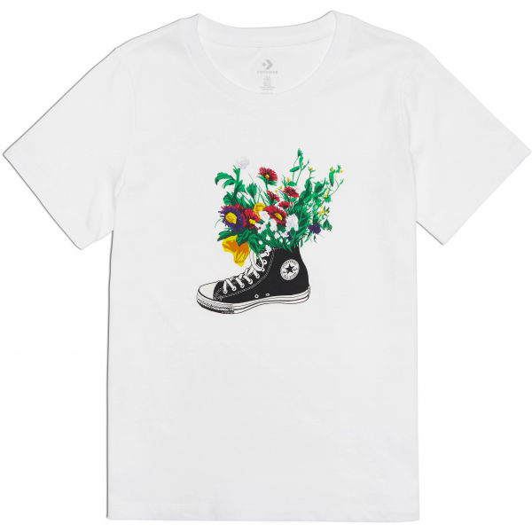 Converse FLOWERS ARE BLOOMING TEE Bílá M - Dámské tričko Converse