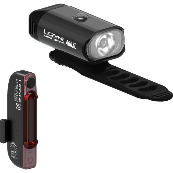 Lezyne MINI DRIVE 400 / STICK PAIR Černá  - Set světel Lezyne