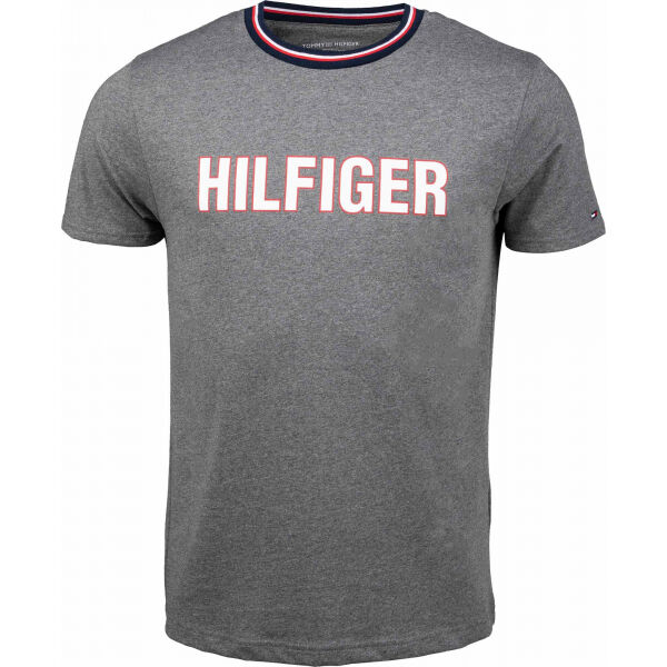 Tommy Hilfiger CN SS TEE Šedá S - Pánské tričko Tommy Hilfiger