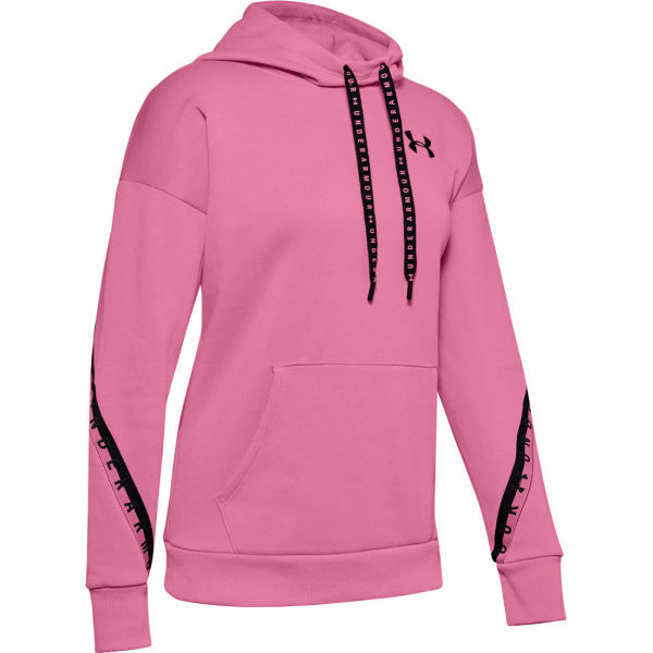 Under Armour FLEECE HODDIE TAPED WM růžová XL - Dámská mikina Under Armour