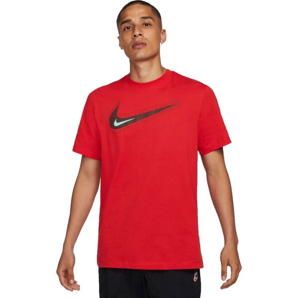 Nike SPORTSWEAR Červená M - Pánské tričko Nike