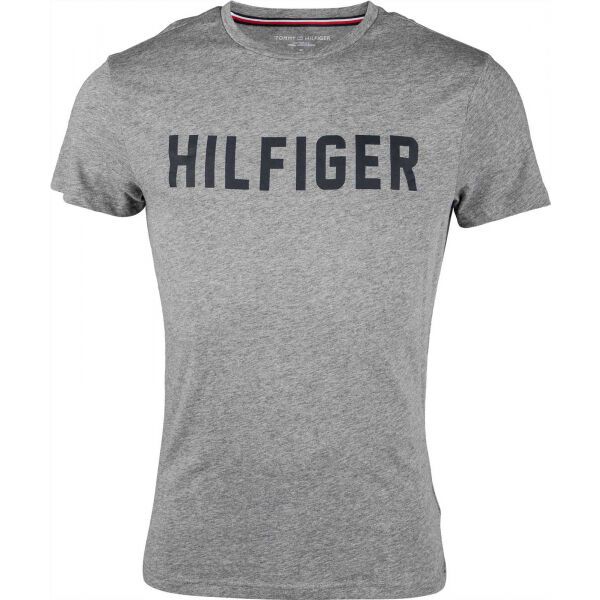 Tommy Hilfiger CN SS TEE HILFIGER Šedá L - Pánské tričko Tommy Hilfiger