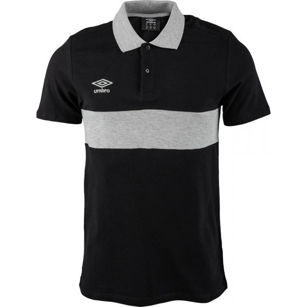 Umbro CONTRAST PIQUE POLO Černá S - Pánské polo triko Umbro