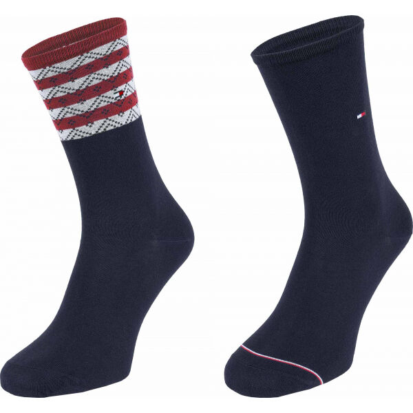 Tommy Hilfiger WOMEN SEASONAL TENCEL SOCK 2P FOLK STRIPE Dámské ponožky