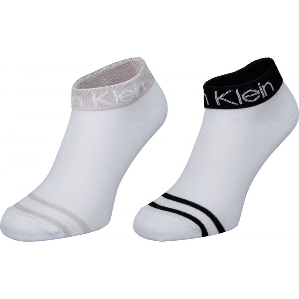 Calvin Klein WOMEN SHORT SOCK 2P LEGWEAR LOGO ZOEY Dámské ponožky