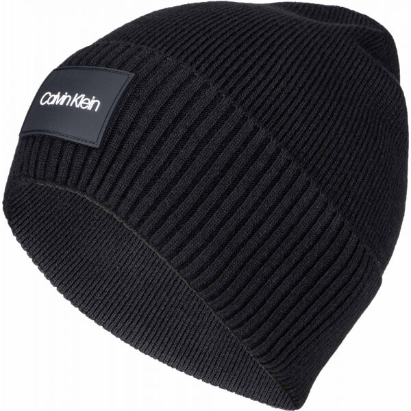 Calvin Klein RTW PATCH RIB BEANIE Pánská zimní čepice