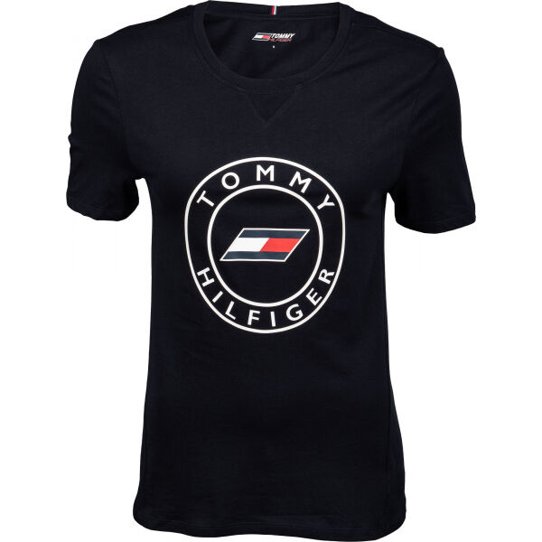 Tommy Hilfiger SLIM ROUND GRAPHIC C-NK TEE SS Dámské tričko