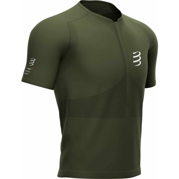 Compressport TRAIL HALF-ZIP FITTED SS TOP Pánský běžecký dres