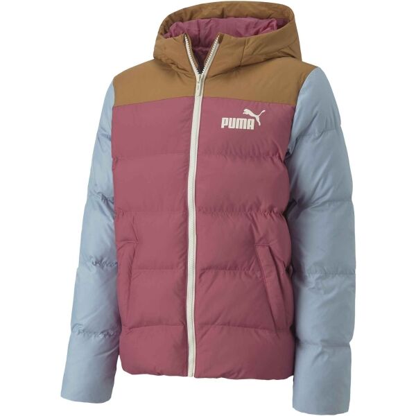 Puma COLOURBLOCK POLYBALL HOODED JACKET Dětská zateplená bunda