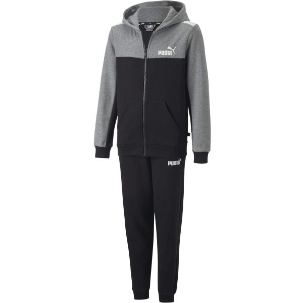 Puma ESS+BLOCK HOODED SUIT FL B Dětská tepláková souprava