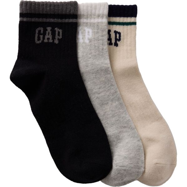 GAP LOGO QTR 3PK Chlapecké ponožky